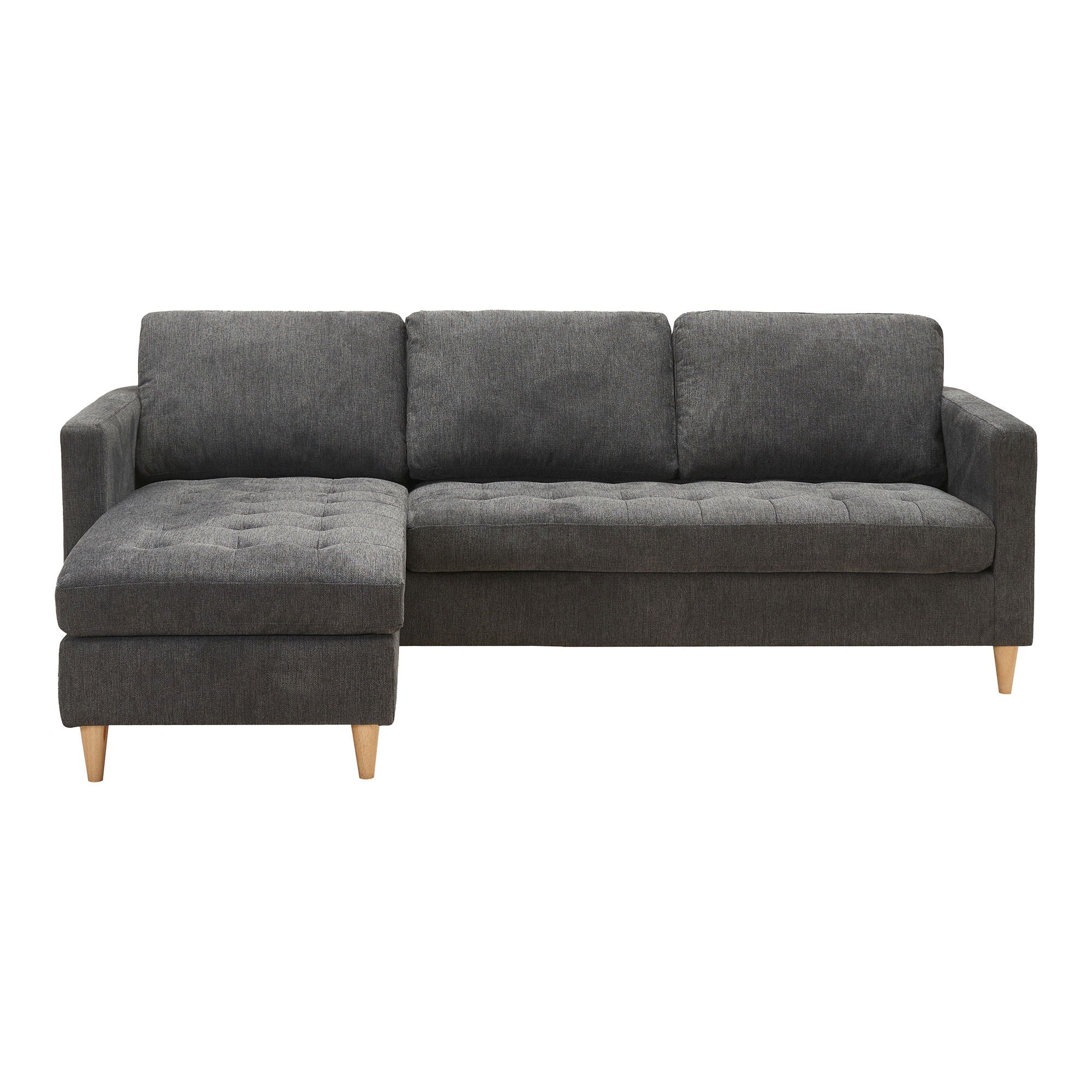Firenze – Ecksofa mit Naturholzfüßen, 151–83 × 219 × 80 cm